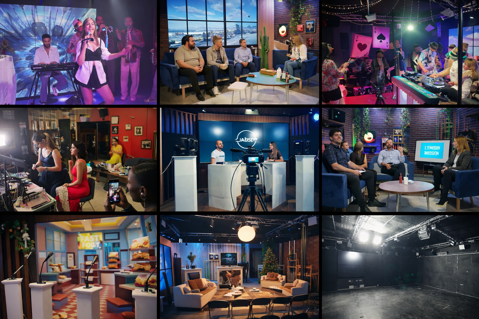 Mosaïque de formats réalisables au studio